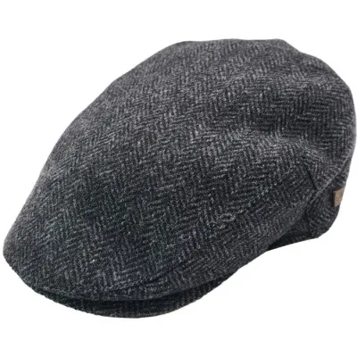Montmartre Anthracite Chevron Flat Cap - Traclet Reference: 24181 chapellerie traclet