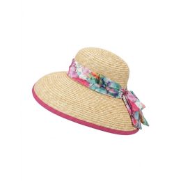 Chapeau cloche en paille avec ruban multicolore