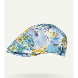 copy of Striped Lino Flat Cap Orange Cotton - Alfonso d'Este