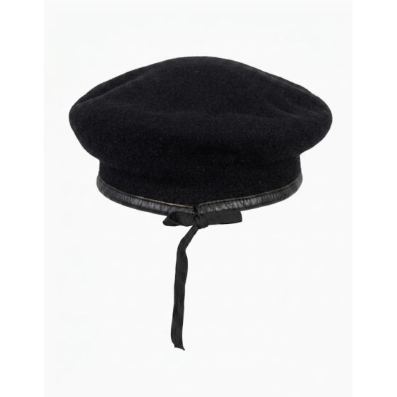 Béret militaire de l'armée noir authentique