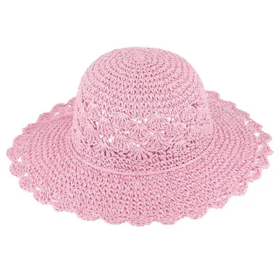 Capeline Jailly Paille Papier Rose - Traclet