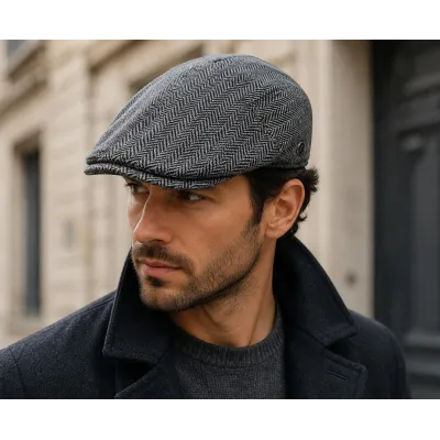 Noyers Harris Tweed Grey Wool Flat Cap - Fléchet Reference: 24296| Chapellerie Traclet
