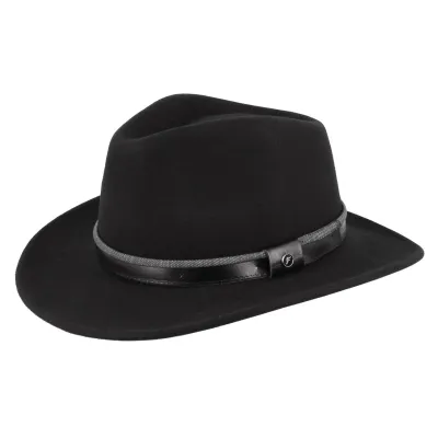 Arsène Waterproof Crushable Black Felt Traveller Hat - Flechet Reference: 24310| Chapellerie Traclet