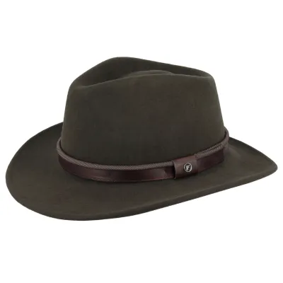Chapeau Traveller Arsène Imperméable Crushable Feutre Kaki - Flechet