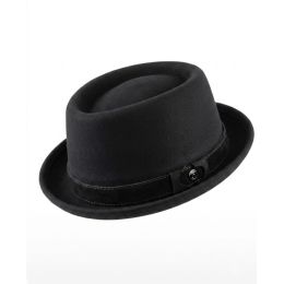 Black Felt Porkpie Pistoia Hat - Fléchet