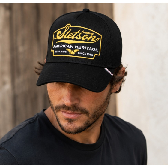 Black Cotton Baseball Cap American Eagle – Stetson