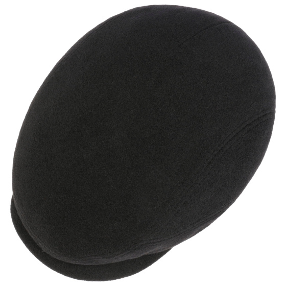 Dylan Black Wool Flat Cap - Stetson