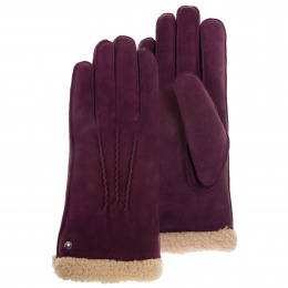 Gants Femme Cuir & fourrure mandarine - Isotoner