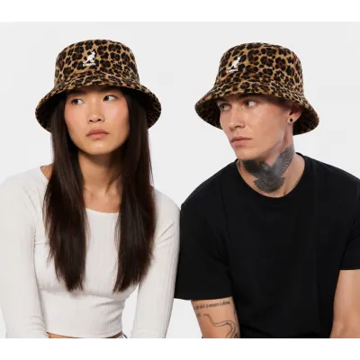 Leopard Bucket Hat with Ear Flaps Tawny – Kangol Reference : 24421| Chapellerie Traclet