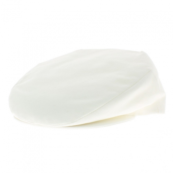 White summer flat cap