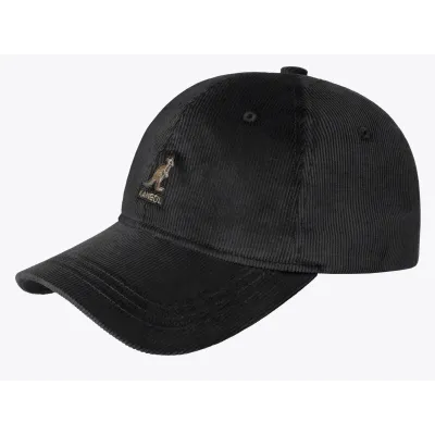 Kangol Black Cotton Cord Strapback Cap Reference: 4854 | Traclet Hat Shop