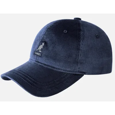 Navy Cotton Cord Strapback Cap - Kangol Reference: 18591 | Traclet Hat Shop