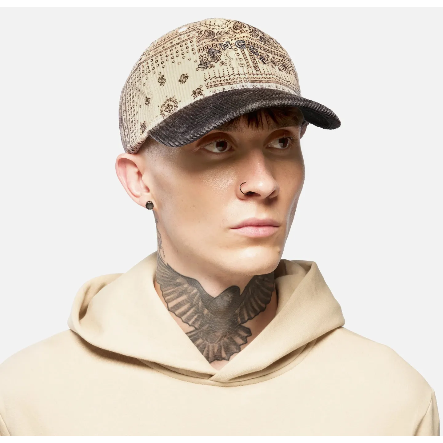 Strapback FlexFit® Cord Cream & Brown Cap - Kangol Reference: 24428| Chapellerie Traclet