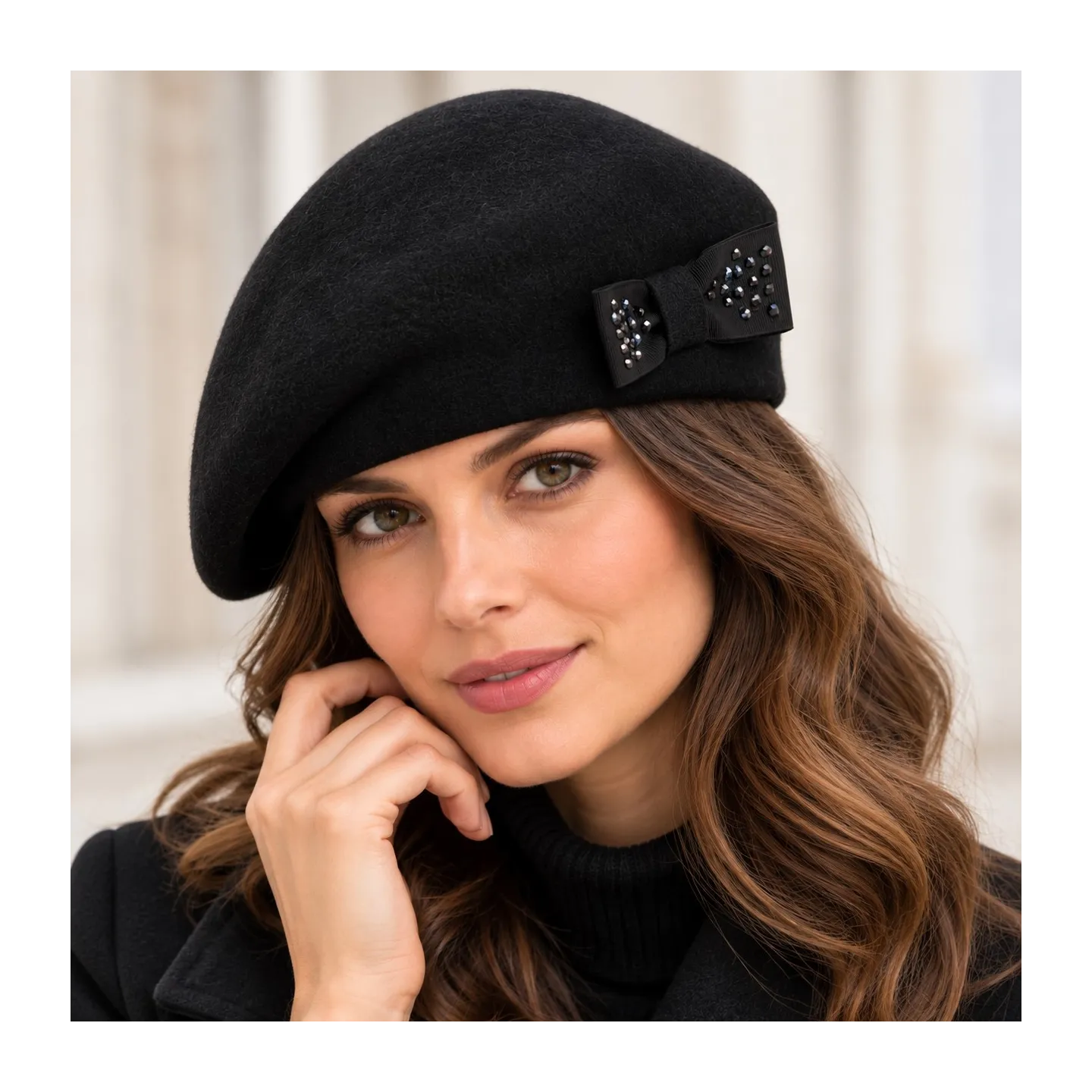 Béret Femme Formé Élise Laine Noir - Traclet