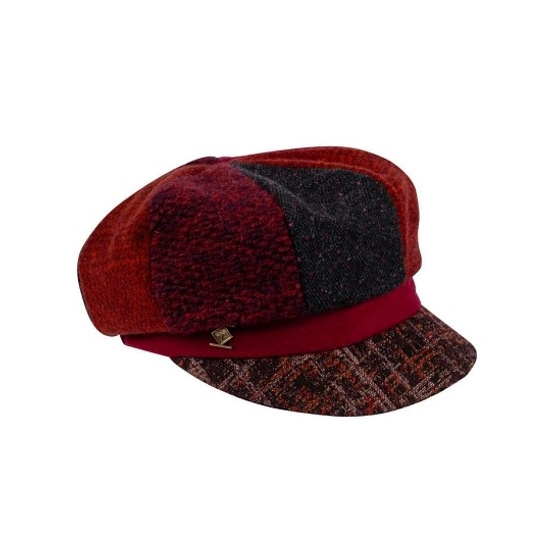 copy of Andria Patchwork Wool Newsboy Cap - Traclet