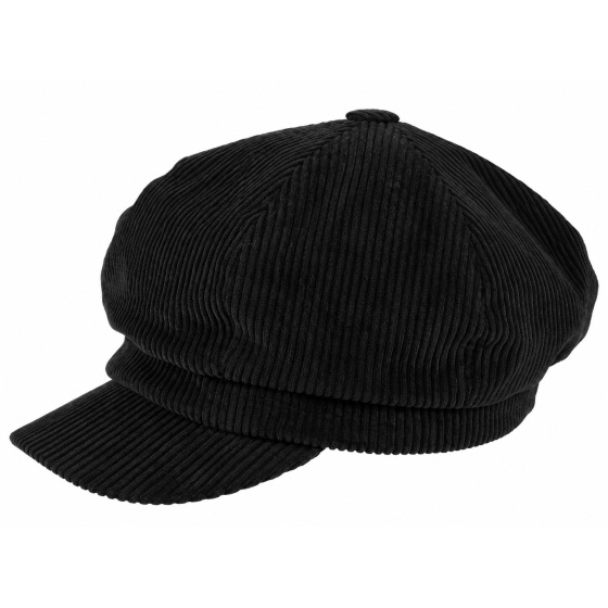 Casquette Gavroche Egosa Velours Coton Noire - Traclet