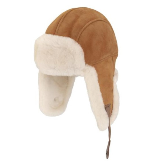 Nansen Cognac Leather Ushanka - Traclet
