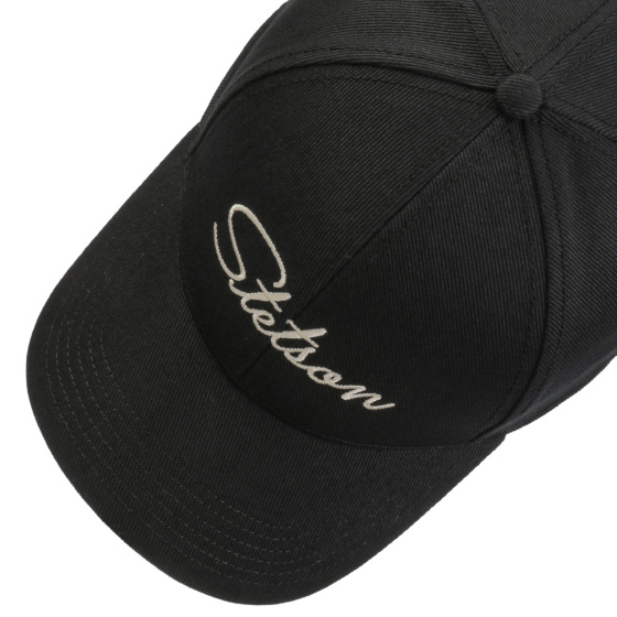Casquette Baseball Lettering Coton Noire - Stetson