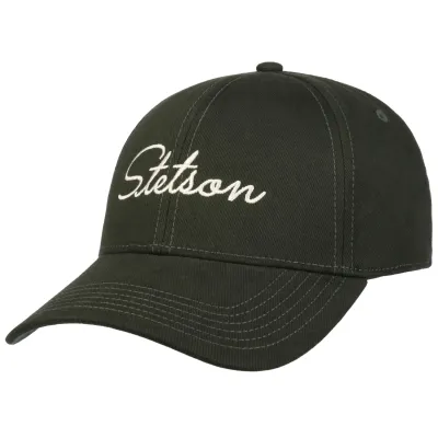 Black Cotton Lettering Baseball Cap - Stetson Reference: 24512| Chapellerie Traclet