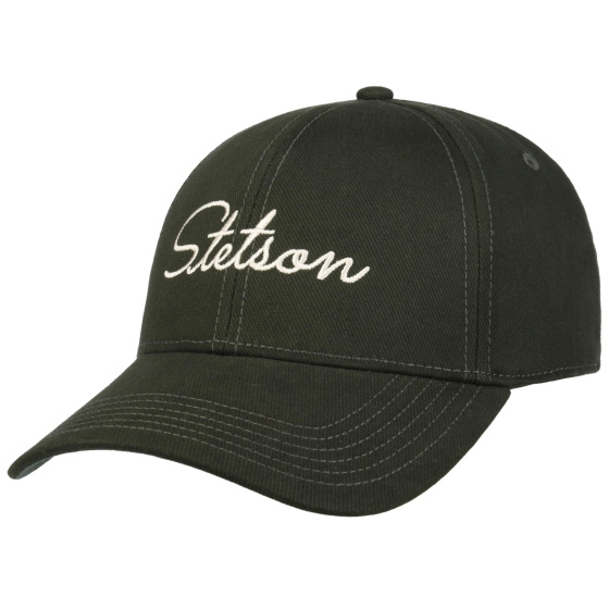 Casquette Baseball Lettering Coton Olive - Stetson