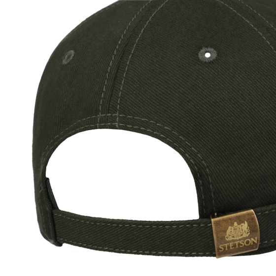 Olive Cotton Lettering Baseball Cap - Stetson