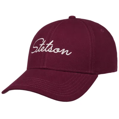 Bordeaux Cotton Lettering Baseball Cap - Stetson Reference: 24515| Chapellerie Traclet