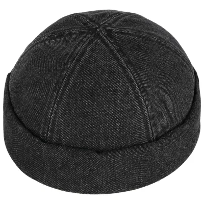Tulsa Denim Cotton Black Docker Beanie - Stetson Ref 24516 Chapellerie Traclet