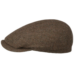 Chester Herringbone Wool Cap Brown & Olive - Stetson