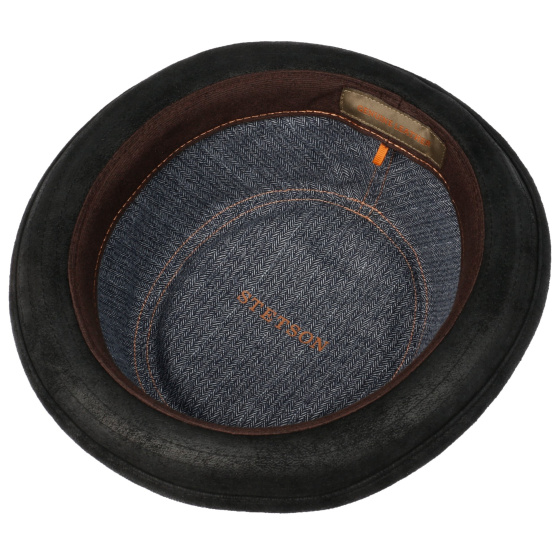 Portland Leather Pork Pie Hat BLACK - STETSON