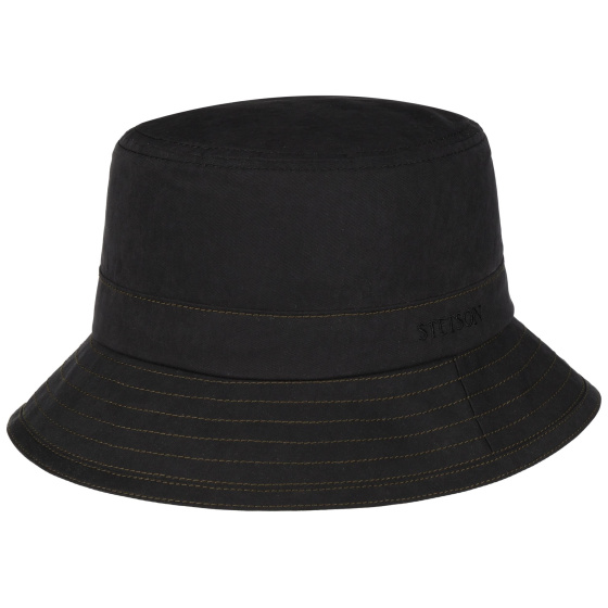 Chapeau Travis Waxed Cotton Noir UPF 40+ - Stetson