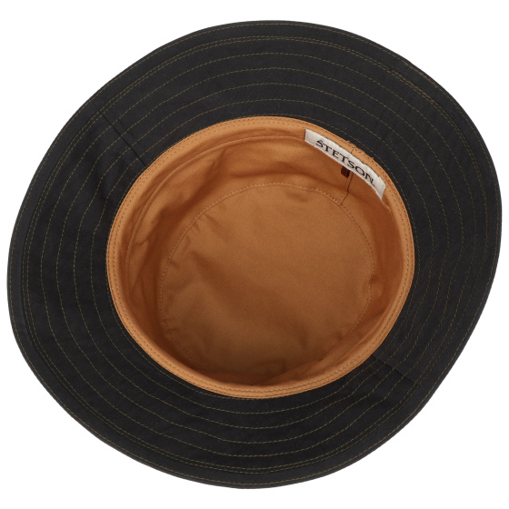 Chapeau Travis Waxed Cotton Noir UPF 40+ - Stetson