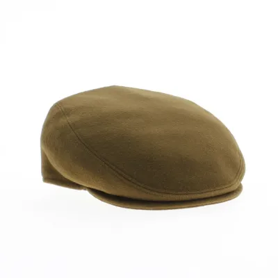 Casquette plate cashmere camel