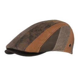 Chester Patchwork Leather Flat Cap - Fléchet