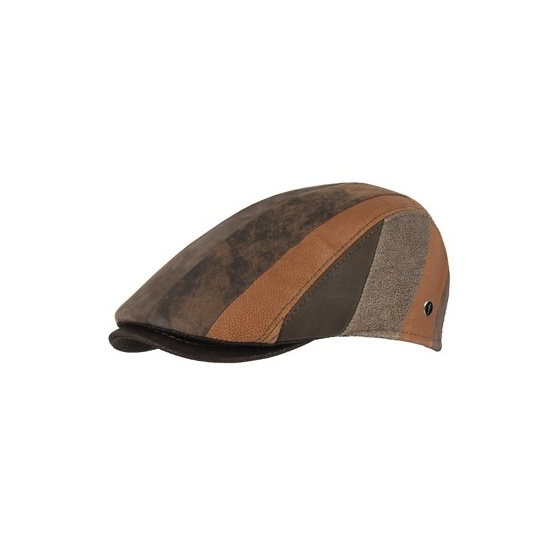 Casquette Plate Chester Patchwork Cuir - Fléchet