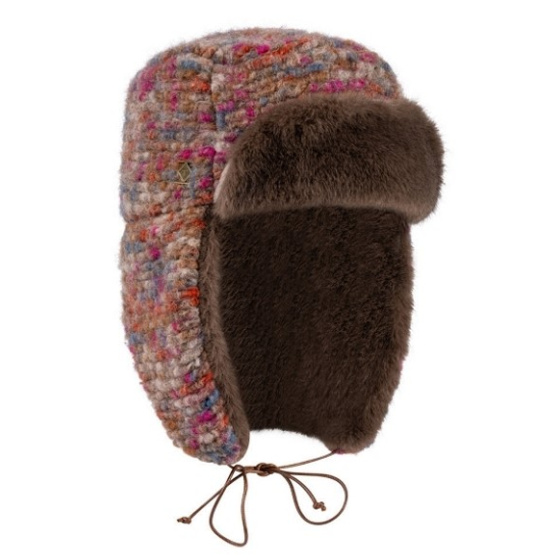 Chapka Bomber Feuilles Marron Chiné - Traclet