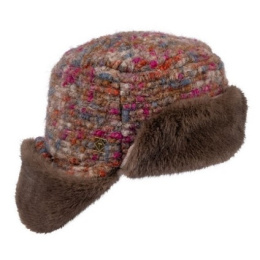 Chapka Bomber Feuilles Marron Chiné - Traclet