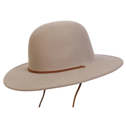 Cheyenne Beige Wool Felt Wide-Brim Hat - Traclet