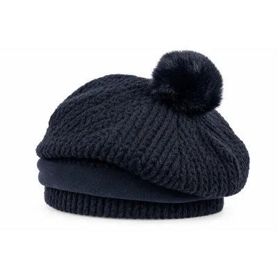 Béret Femme Nelise à Pompon Noir - Traclet