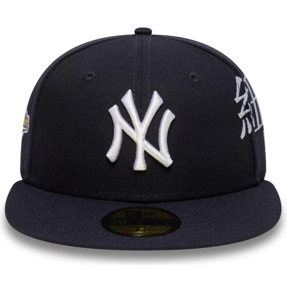 Navy Cotton Poly Kanji Snapback Cap - New Era