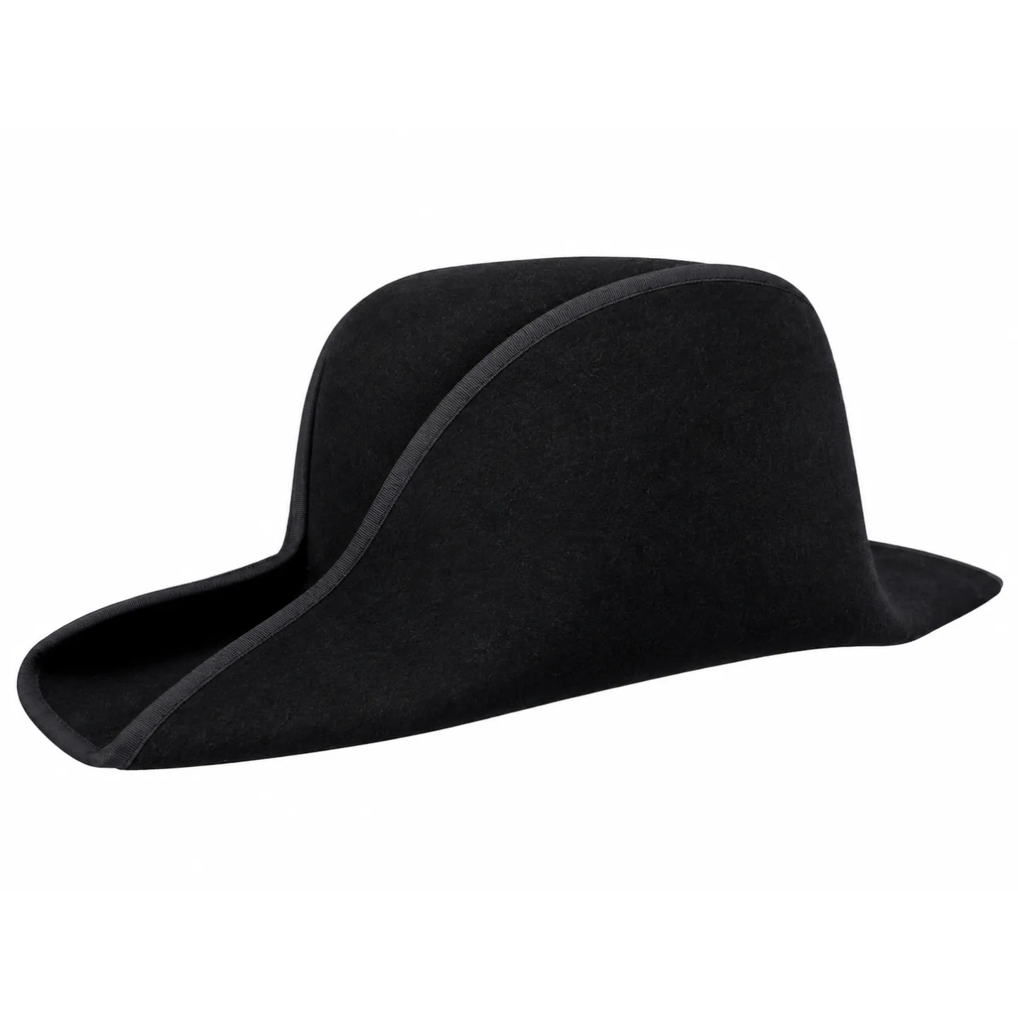 Black Wool Felt Bicorn - Traclet