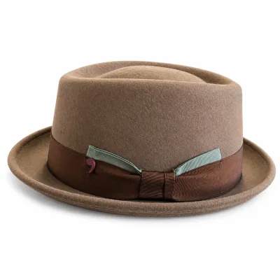 Chapeau Porkpie Burlington Marron Laine - Alfonso d'Este
