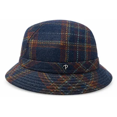 Travel English Bucket Hat in Blue Wool - Traclet, Ref. 24595, Chapellerie Traclet