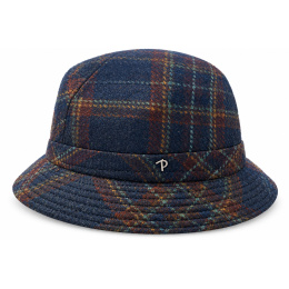 Travel English Bucket Hat in Blue Wool - Traclet