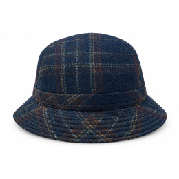 Travel English Bucket Hat in Blue Wool - Traclet