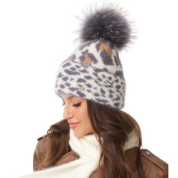 Rozmiar Gray & Brown Leopard Pom-Pom Beanie - Traclet