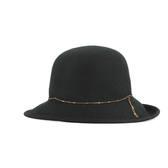Chapeau Cloche Cabernet Feutre Large Bord - Traclet