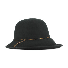 Cabernet Wide-Brim Wool Felt Cloche Hat - Traclet
