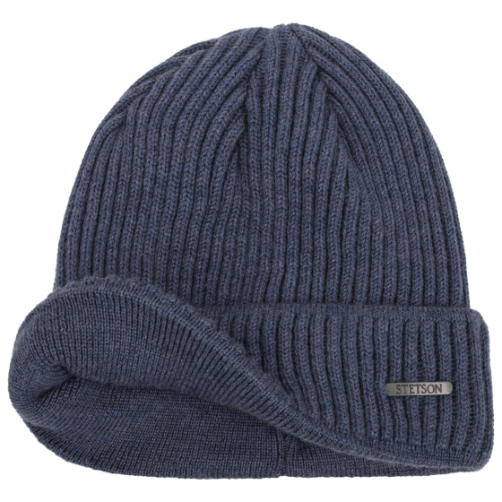 Parkman Blue Knit Wool Beanie - Stetson