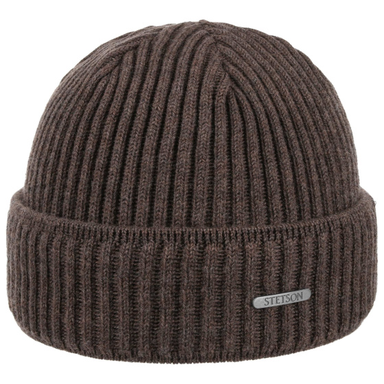 Bonnet Parkman Tricot Laine Marron - Stetson
