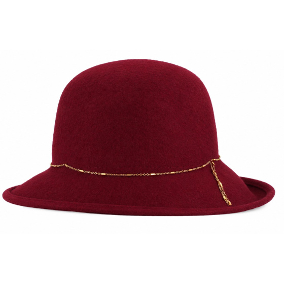 Cabernet Wide-Brim Wool Felt Cloche Hat - Traclet